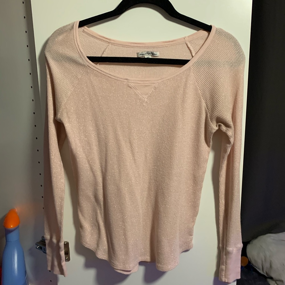 Pink Sweater with Gold Sparkles